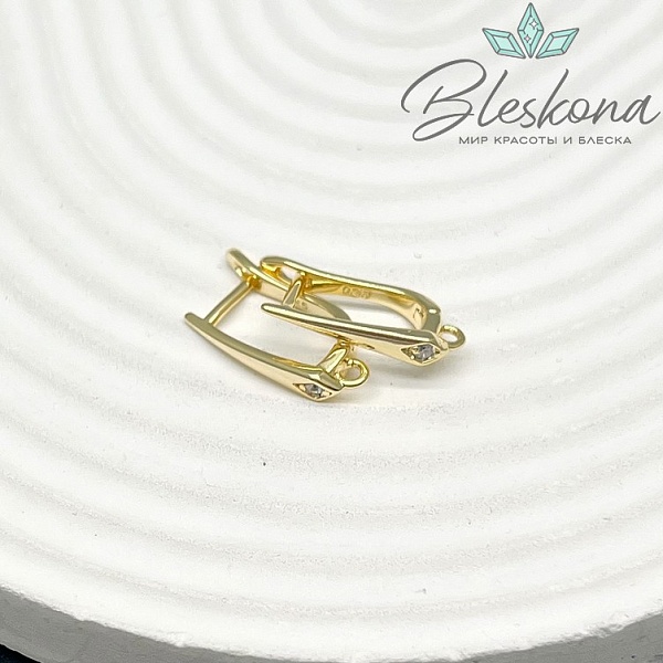 19 мм, Цвет золото, Швензы с цирконом