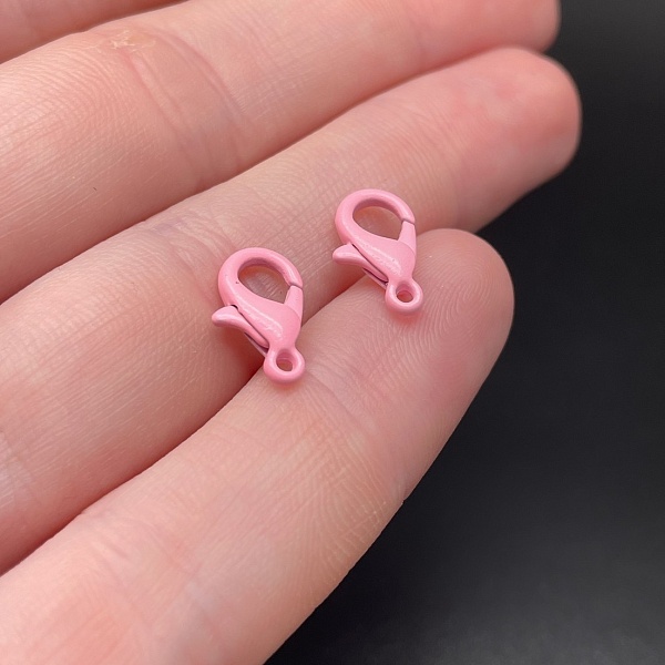 12 мм , Замок круглый  ярко-розовая эмаль