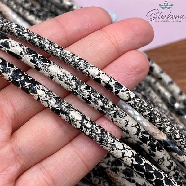 Шнур из экокожи змеиный принт 6 мм