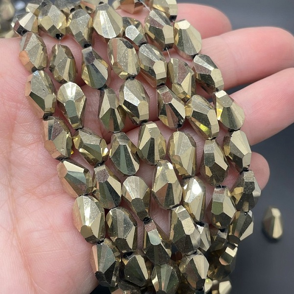 7*11,5 мм Стекло Lux, ракушка, цвет золото