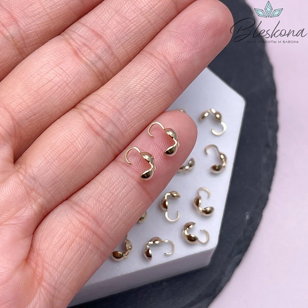 7*4 мм Цвет золото, Каллоты уп. 20 шт.