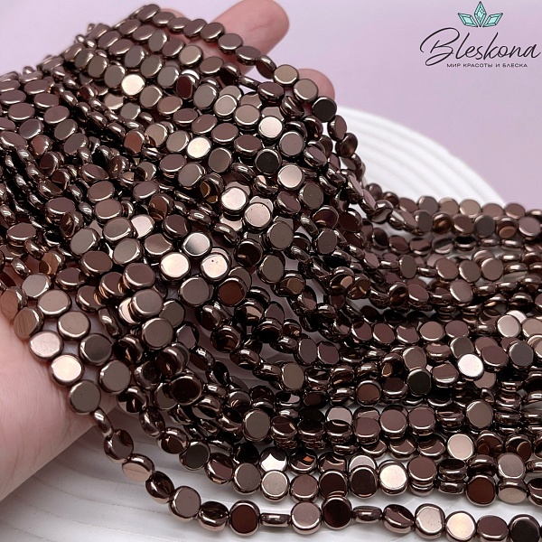 6 мм Гематин круг (таблетка), цвет коричневый (шоколадный)