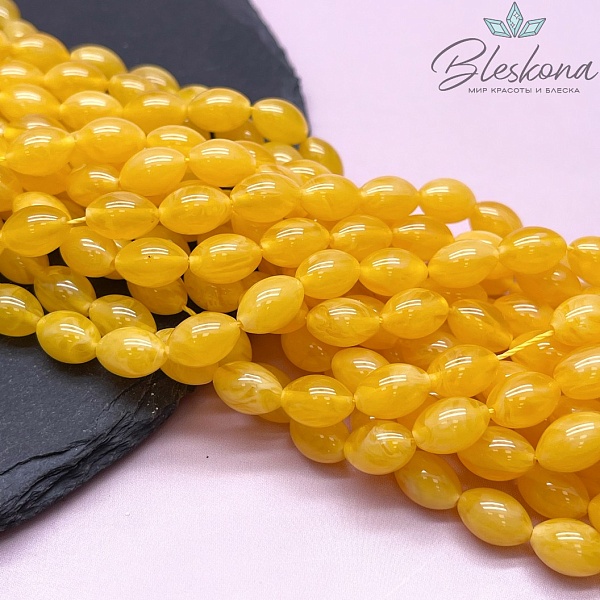Янтарь желтый рис 9*13 мм