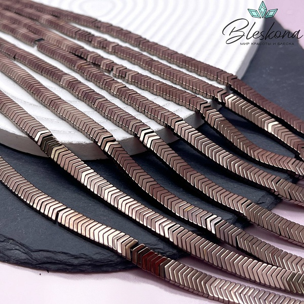 6*3 мм Гематин имитация, цвет коричневый (шоколадный) стрелки