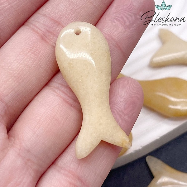 39*15 мм Подвеска рыбка Кальцит