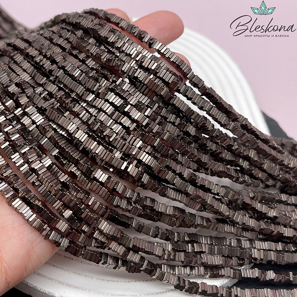 3*1 мм Гематин имитация, цвет коричневый №1 (шоколадный), квадрат