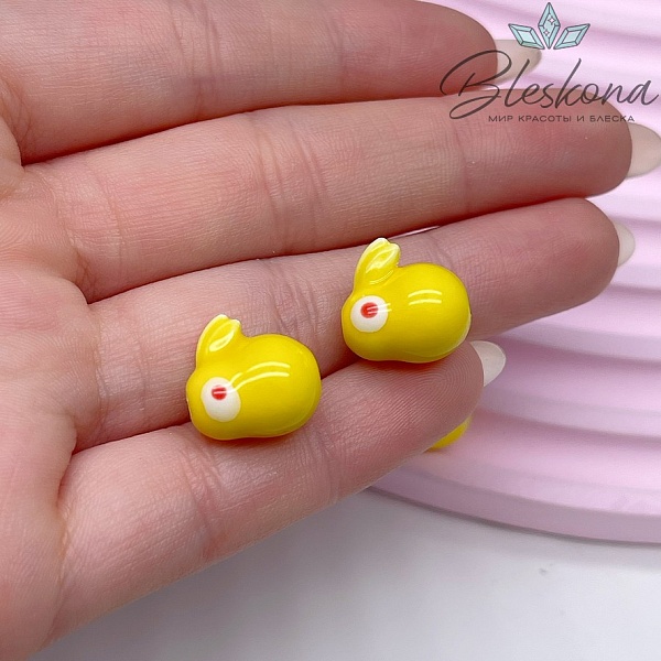13 мм Керамика бусина кролик желтый