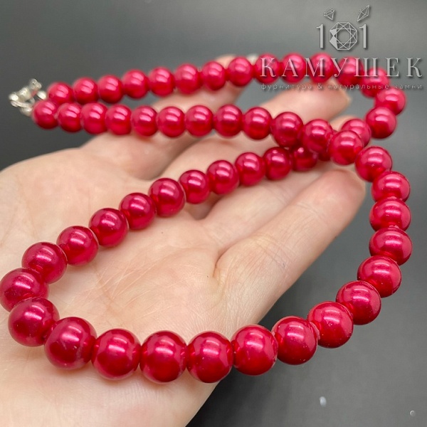 24*18 мм, Бусина Ювелирное стекло персиковое