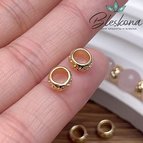 6,8*3,3 мм Цвет золото, Бусина-разделитель волна 