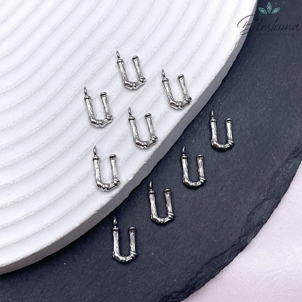 12 мм Цвет серебро, Буквы веточки U 