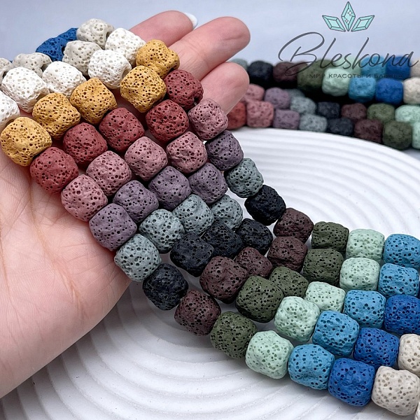 Лава Вулканическая бочата фриформ микс 12*11 мм