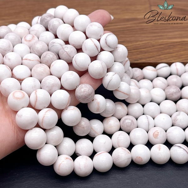 Оникс белый с прожилками 12 мм (кальцитовый)