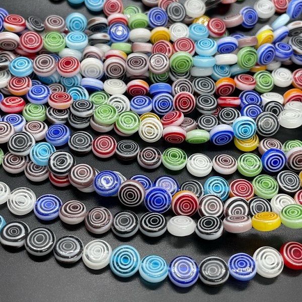 Муранское стекло  круг спираль 8 мм