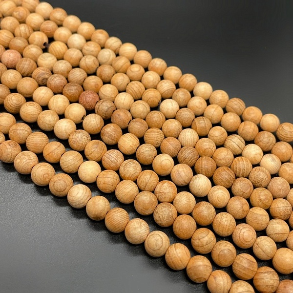 6 мм, Деревянные бусины бежевые