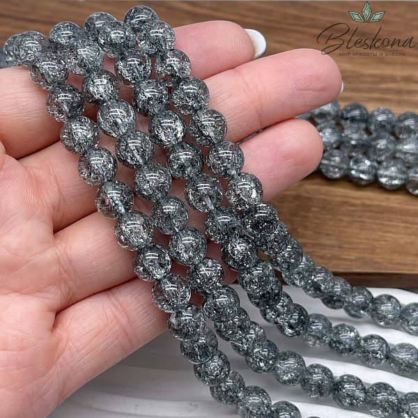 Кварц снежный серый (имитация) 8 мм