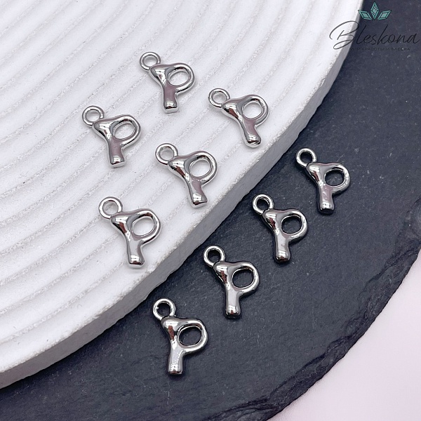 13 мм Цвет серебро, Буква гладкая P