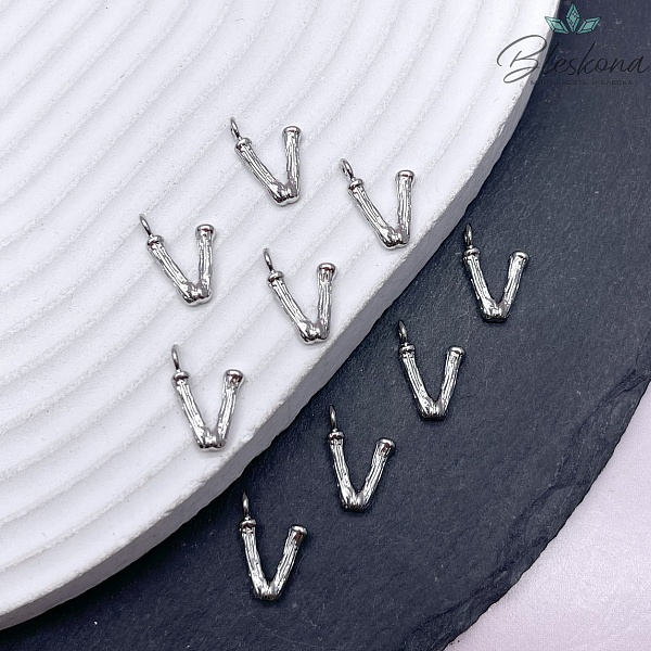 12 мм Цвет серебро, Буквы веточки V 