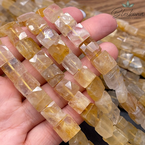 Цитрин квадрат огранка 10 мм