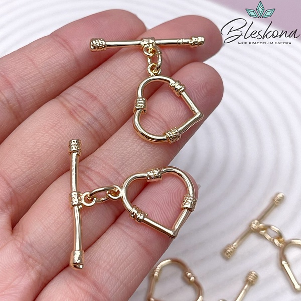 20*16,5 мм Цвет золото, Замок Тогл Сердце