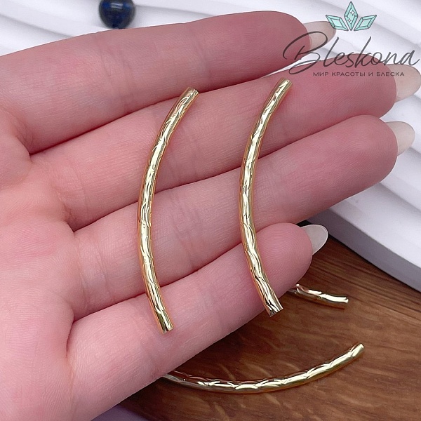 45*2,9 мм Цвет золото, Бусина трубочка рисунок 