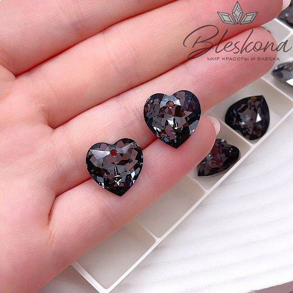 6432 Heart Cup Pendant 14,5 mm Crystal Silver Night (SINI)