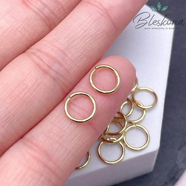 Колечки пакет 1 гр, цвет золото  8*1 мм Люкс 