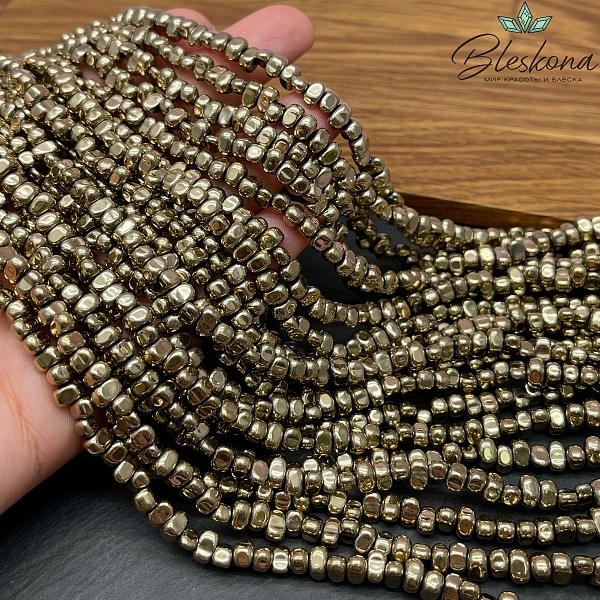 4,5-6мм Гематин сколы шлифованные, темное золото №1