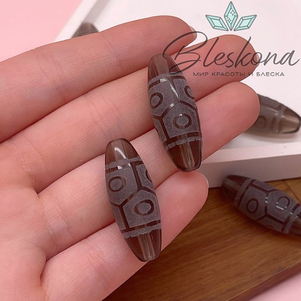 Бусина Дзи 6 глаз Черепаха 30*11 мм