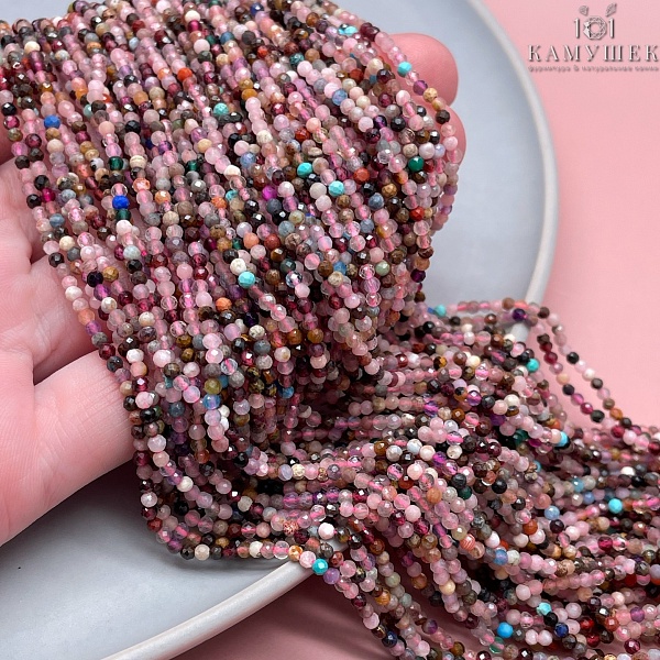 Микс природных камней микроогранка 2 мм