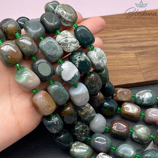 Агат индийский прямоугольник фриформ (16-20)*(13-15) мм