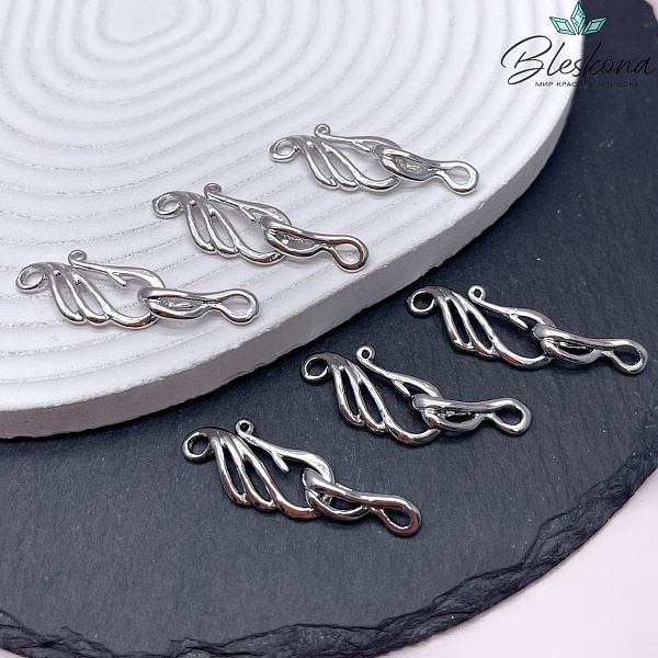 40*12,6 мм Цвет серебро, Замок крючок