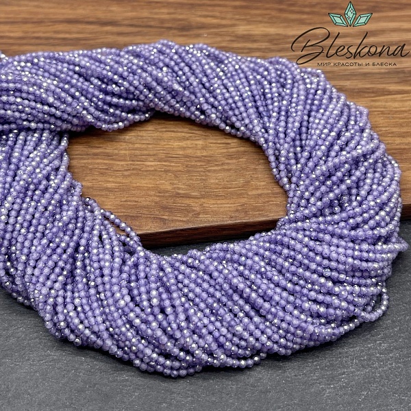 Циркон огранка сиреневый 2 мм (кубический цирконий, фианит) 