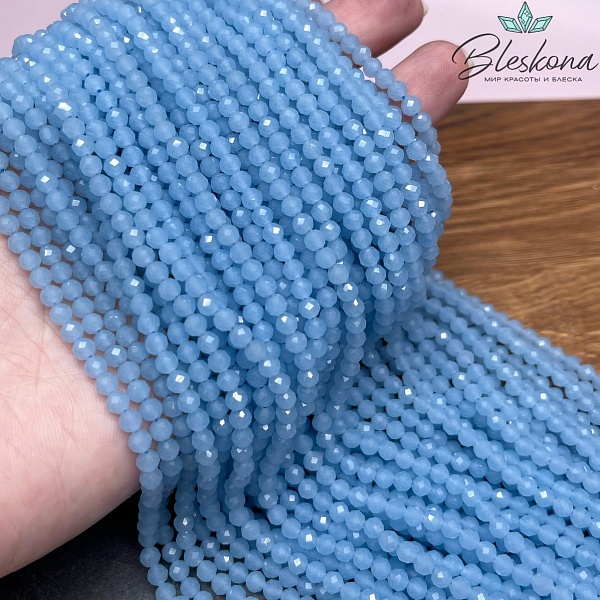 Лунный камень светло-синий тонированный (имитация) 4 мм