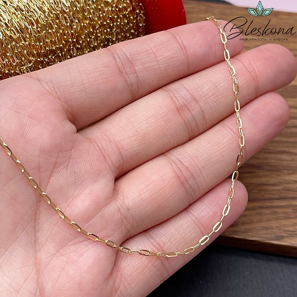 Цепь №70-1 цвет золото, овал 3,5*1,5 мм