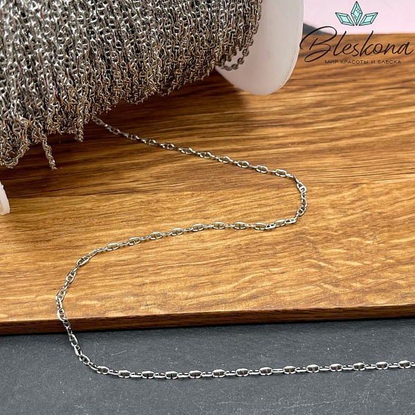 Цепь №73-2 цвет серебро 3,6*2 мм