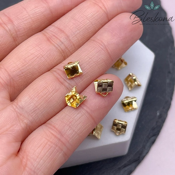 6*7 мм Цвет золото, Зажим-Концевик для шнура 