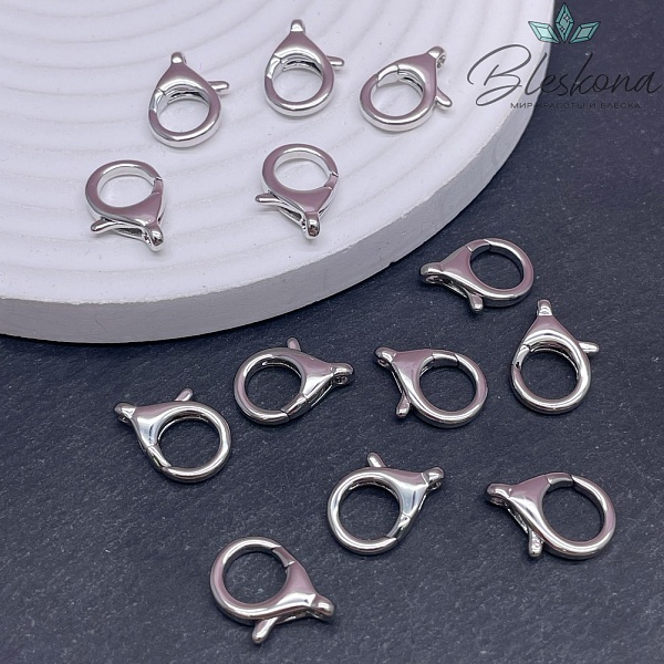 16,5 мм Цвет серебро, Замок округлый 