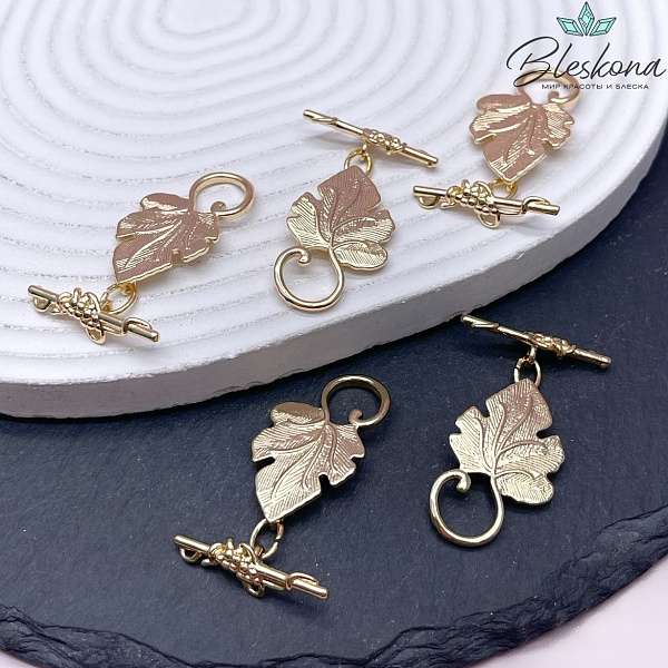 21*23 мм Цвет золото, Замок Тогл Виноградная лоза 