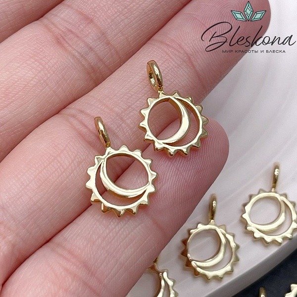 17,3*11,7 мм Цвет золото, Подвеска солнце и луна
