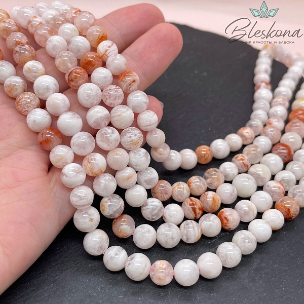  Кварц Фантомный снежный №1 7,5 мм