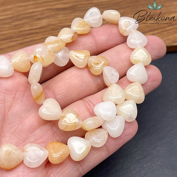 Сердца жадеит желтый 10,5*11*5 мм