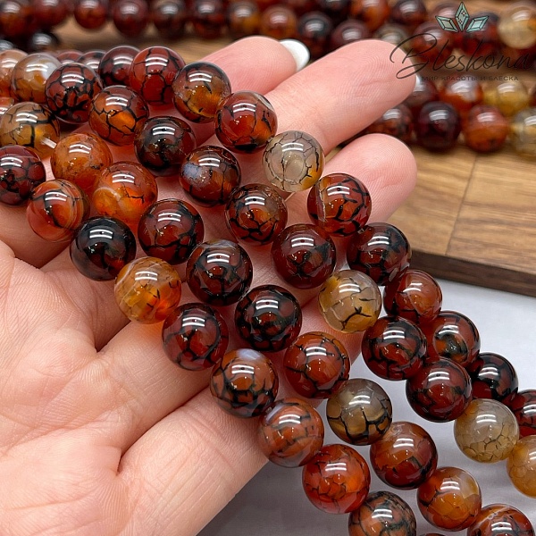 Агат коричневый Вены Дракона 10 мм 