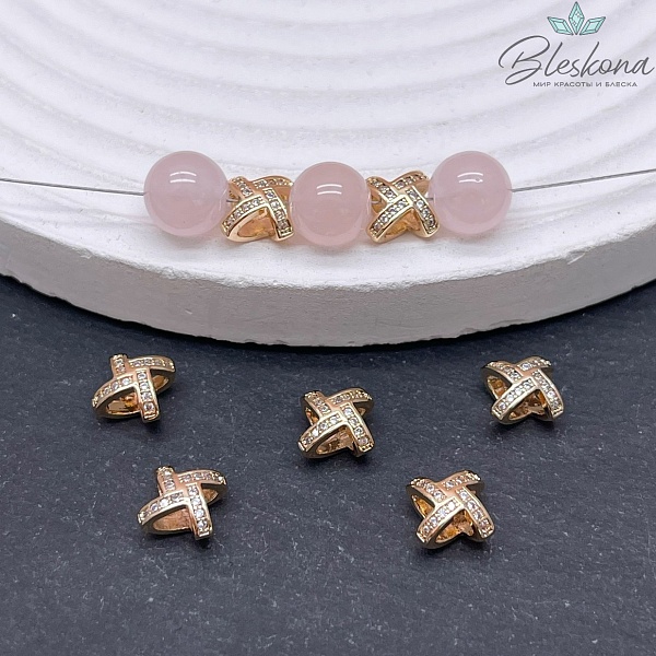 7 мм Цвет золото, Разделитель цирконы