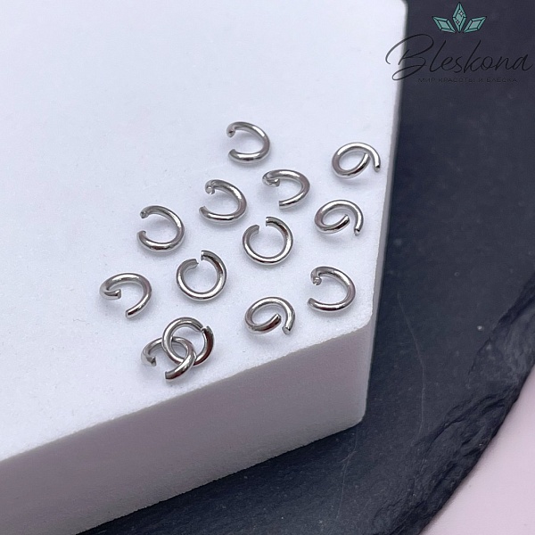 5*1 мм Цвет серебро, Колечки разъемные уп. 1 гр