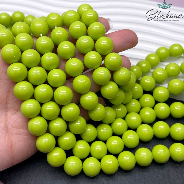 Жемчуг Майорка цвет светло-зеленый 12 мм