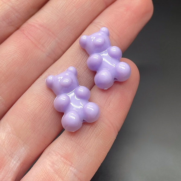 12*18 мм , Бусина Мишка сиреневый