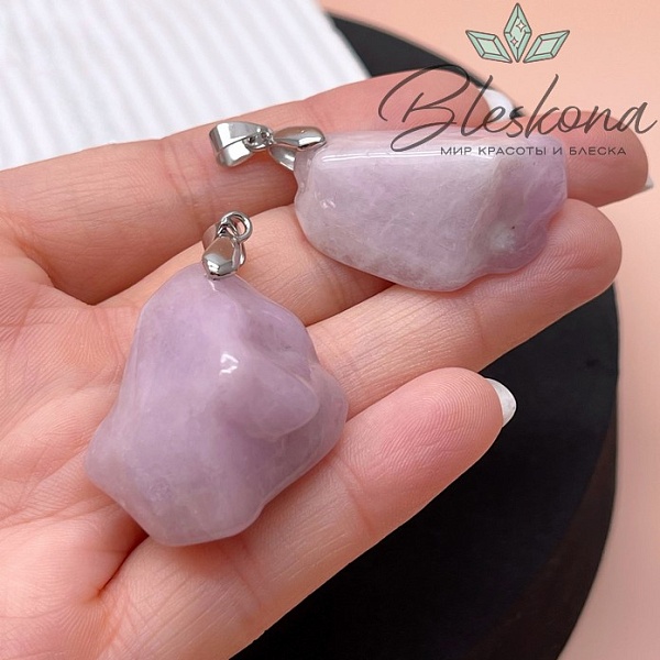 Подвеска Кунцит  фриформ 24-26 мм