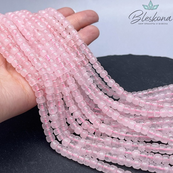 Розовый кварц рондель 6*4,5 мм