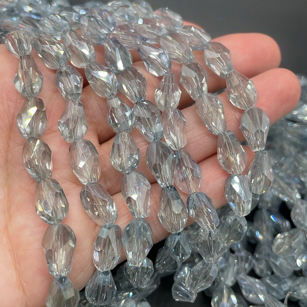 7*11,5 мм Стекло Lux, ракушка, цвет серо- голубой