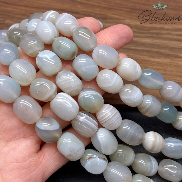 Агат серый бочата (14-16)*11 мм